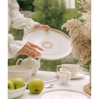 Тарелка фарфоровая обеденная SL Home &laquo;Гато&raquo;, d=28 см, цвет белый