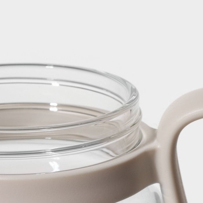 Кружка стеклянная с крышкой и трубочкой &laquo;Бьорн&raquo;, 850 мл