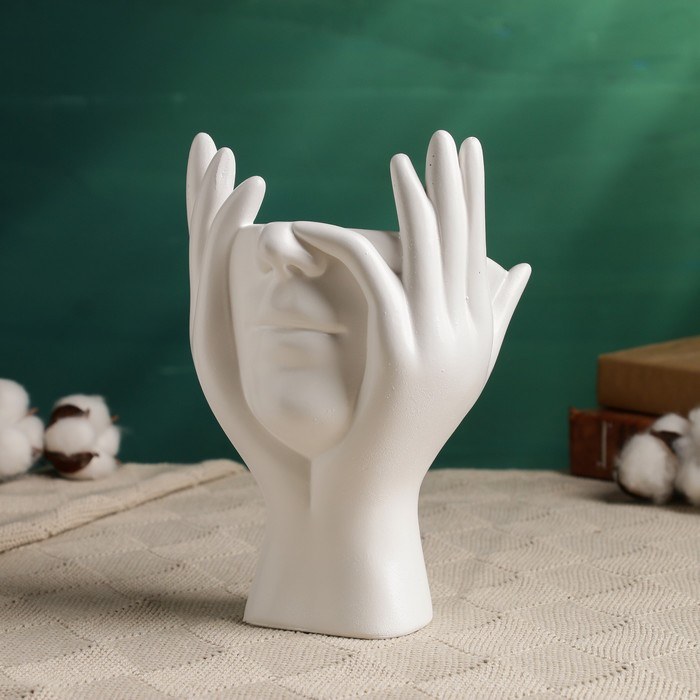 Кашпо - органайзер Кашпо - органайзер "Мечты в руках" белый, 13,5х20х13см