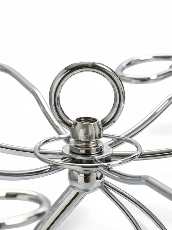 Подставка для бокалов, серебристая, на 6 бокалов