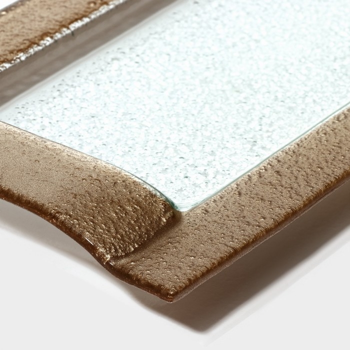 Блюдо стеклянное сервировочное &laquo;Сияние&raquo;, 32&times;16&times;2,5 см, цвет золотой