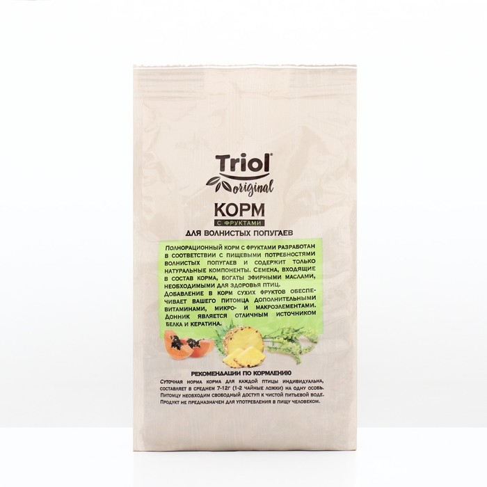 Корм Triol для волнистых попугаев, с фруктами, 450 г