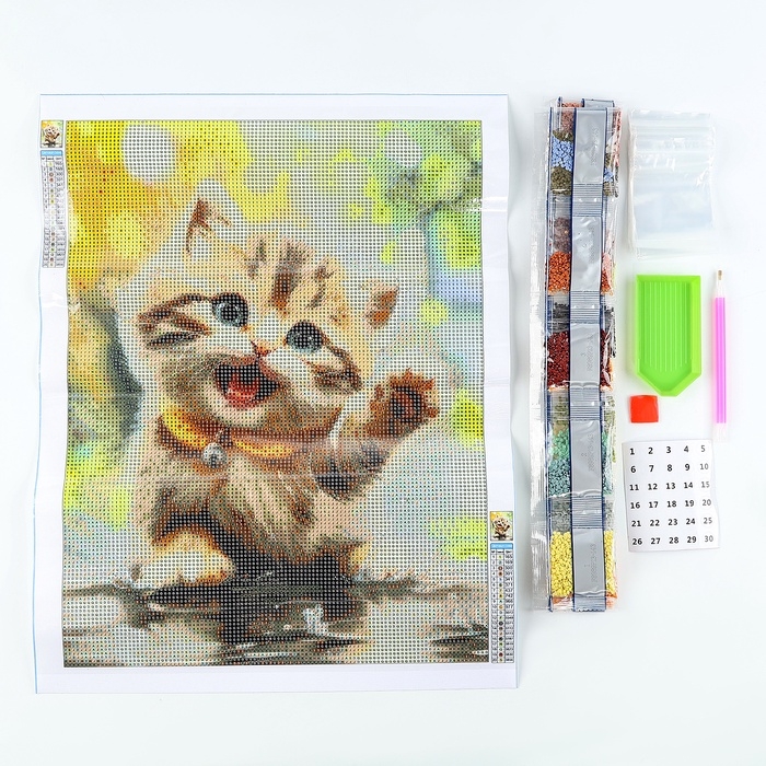 Алмазная мозаика с полным заполнением на холсте &laquo;Пушистый Милаш&raquo;, 30 х 40 см