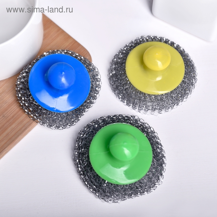 Губка для мытья для посуды &laquo;Бублик&raquo;, 17 гр, цвет МИКС
