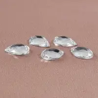 Стразы пришивные &laquo;Капля&raquo;, из органического стекла, 10&times;14 мм, 20 шт., белые