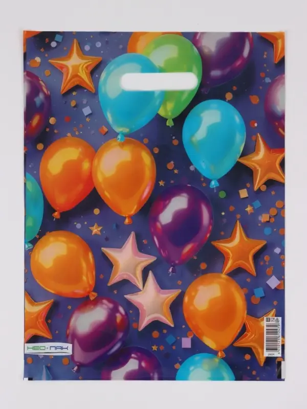 Пакет "Разноцветные шарики, полиэтиленовый с вырубной ручкой 30х40 см, 60 мкм