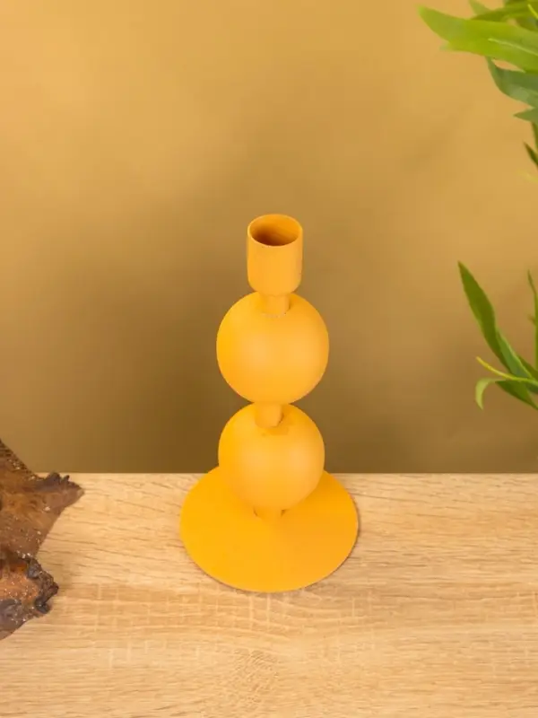 Подсвечник на 1 свечу &laquo;Песок&raquo;, с 2 сферами, 8.5&times;8.5&times;18+/- 1 см