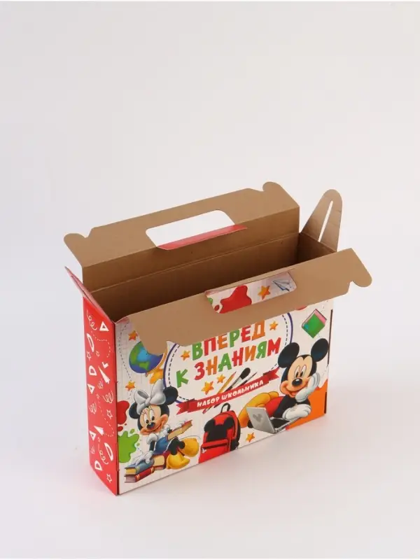 Коробка складная &laquo;Вперёд к знаниям&raquo;, Микки Маус,  33,7 х 25,7 х 7,9 см