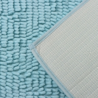 Коврик для ванной Доляна &laquo;Букли длинные&raquo;, 50&times;80 см, длина букли 2 см, цвет голубой