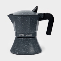 Кофеварка гейзерная "Мрамор" на 3 чашки, цвет черный
