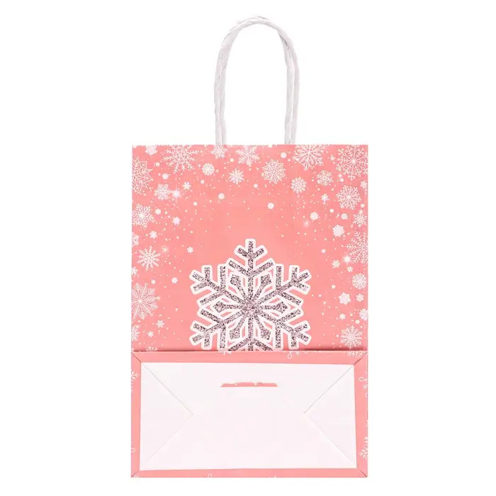 Пакет бумажный подарочный новогодний крафт &laquo;Узор&raquo; 15&times;21&times;8 см