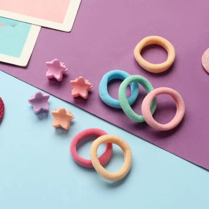 Набор для волос "Затейница колор" (12 резинок 2 см, 4 краба) звёздочки, микс