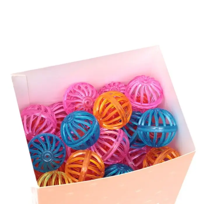 Шарик для кошек "Завитушки", 4 см, фасовка в коробку по 50 шт, микс цветов