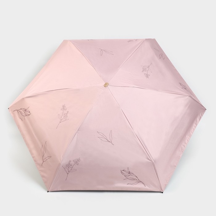 Зонт женский &laquo;Нюдовый минимализм&raquo;, 6 спиц, складывается в размер телефона.