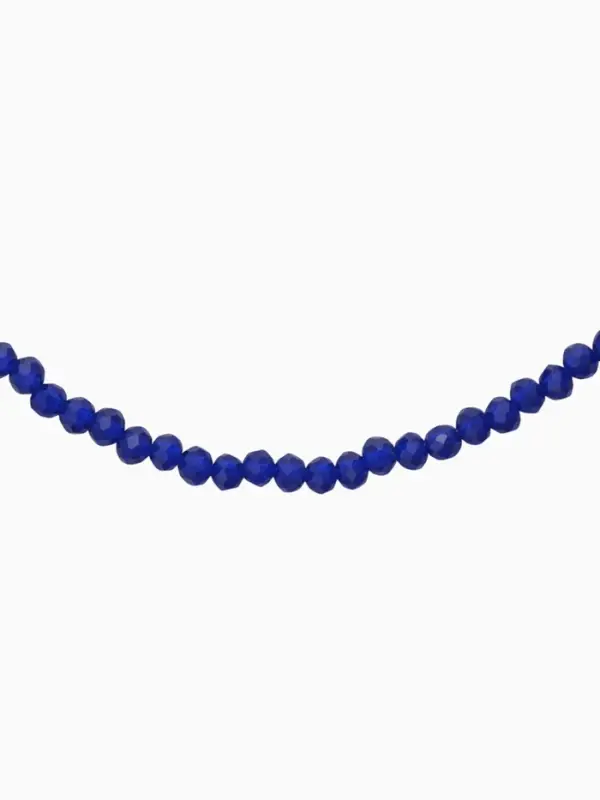 Чокер из бисера &laquo;Хрусталь&raquo; тёмно-синий в серебре, 37 см + 5 см доп, цепочка