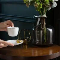 Кофейная пара Select, белая с серебристой отводкой