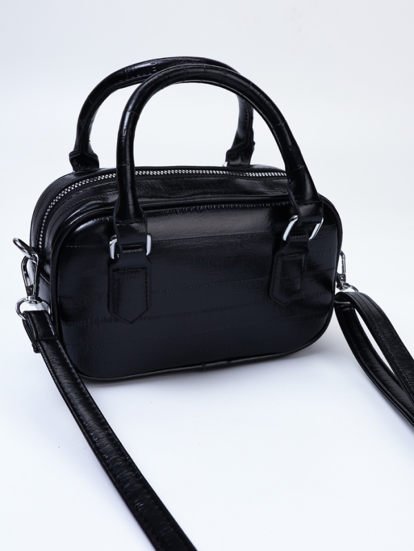 Сумка женская, 20*9*12, отд на молнии, длин ремень, черный