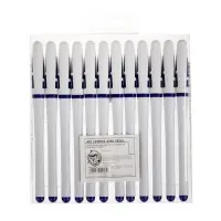 Ручка гелевая, 0.5 мм, стержень синий, корпус белый, с резиновым держателем