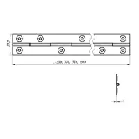 Петля рояльная, 1000 мм, покрытие цинк