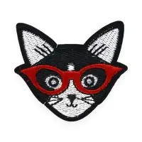 Термоаппликация &laquo;Кот в очках&raquo;, 6&times;6 см, чёрная