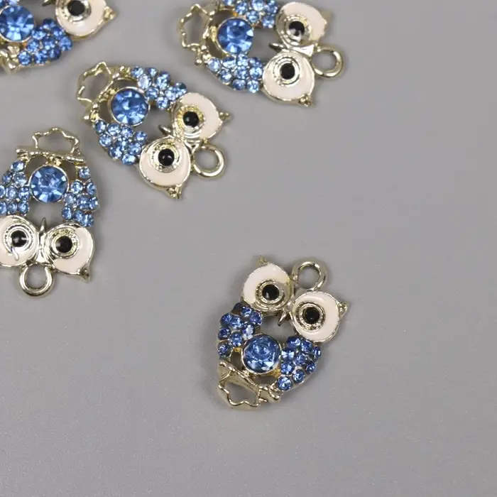 Подвеска из металла &laquo;Сова&raquo; со стразами, золото 2.1&times;3&times;0.4 см