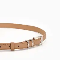 Ремень жен 03-01-02-01, Июнь2502, 2*0,3*110 см, без винта, пряж металл, 1 прокол, бежевый