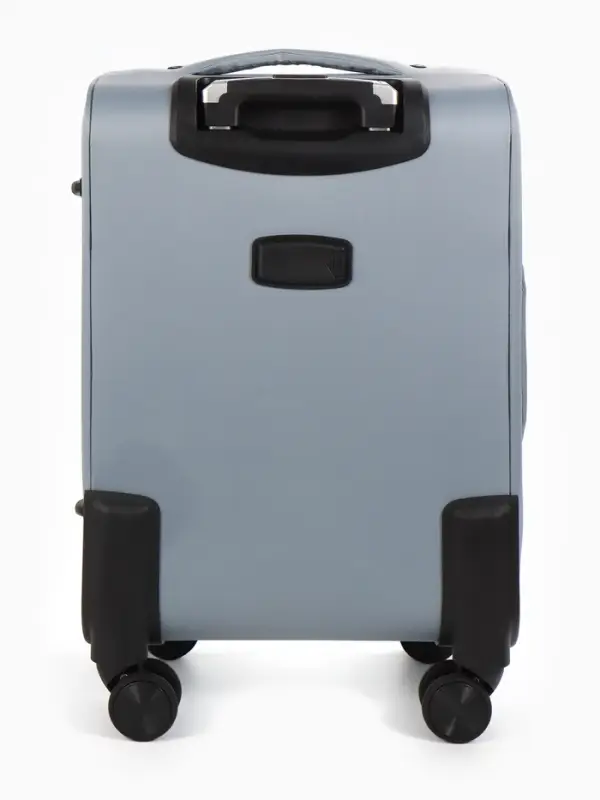 Чемодан 20",Текст,36*25*58,отд на молнии,1 нар/карм, увелич,код замок,4 колеса, т.серый