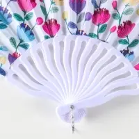 Веер пластик, текстиль "Ситец цветочный" МИКС 23 см