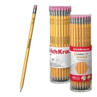 Карандаш чернографитный с ластиком ErichKrause Amber 101, НВ, грифель d=2.2 мм, дерево, шестигранный в тубусе