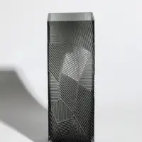 Ваза стекло настольная "Джойс" 30х10 см, серый