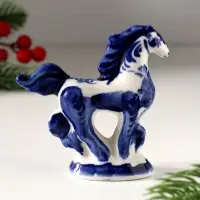 Сувенир Скакун , 9х9 см, гжель