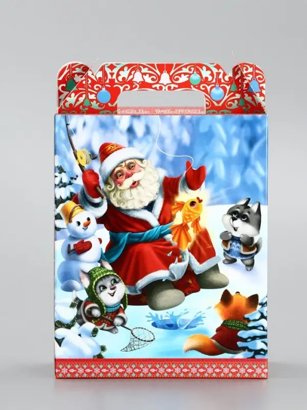 Подарочная коробка новогодняя &laquo;Золотая рыбка&raquo; 14&times;6&times;21 см