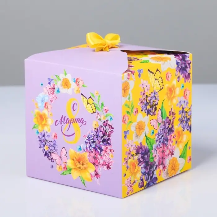 Коробка подарочная складная, упаковка, &laquo;С 8 Марта&raquo;, 12 х 12 х 12 см