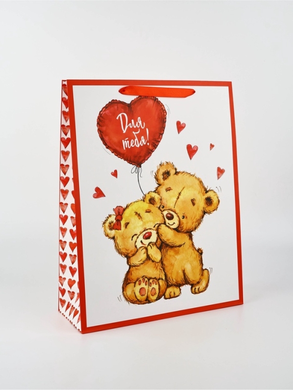 Пакет подарочный ламинированный &laquo;Люблю&raquo;, L 40 &times; 31 &times; 11,5 см