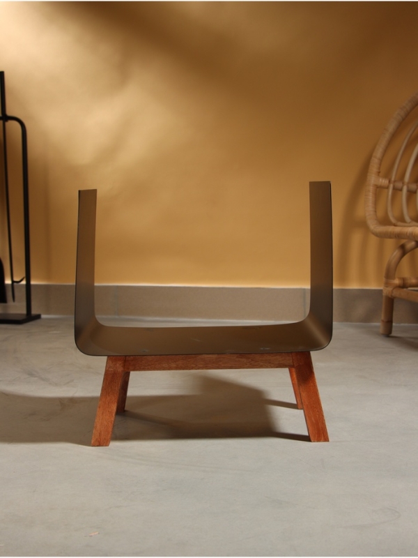 Дровница "Вечерок" сталь, дерево 38х30х40 см