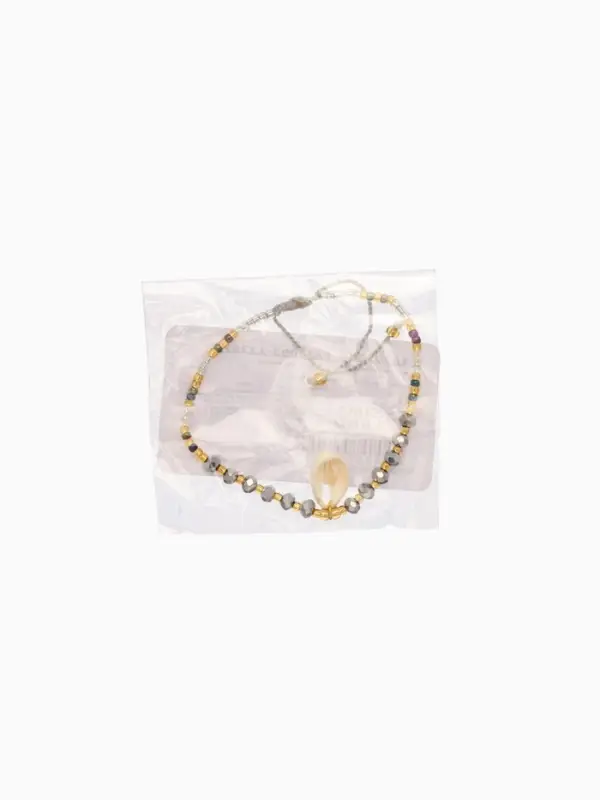 Браслет "Лила" длина 16 см, цв. серый, золотистый