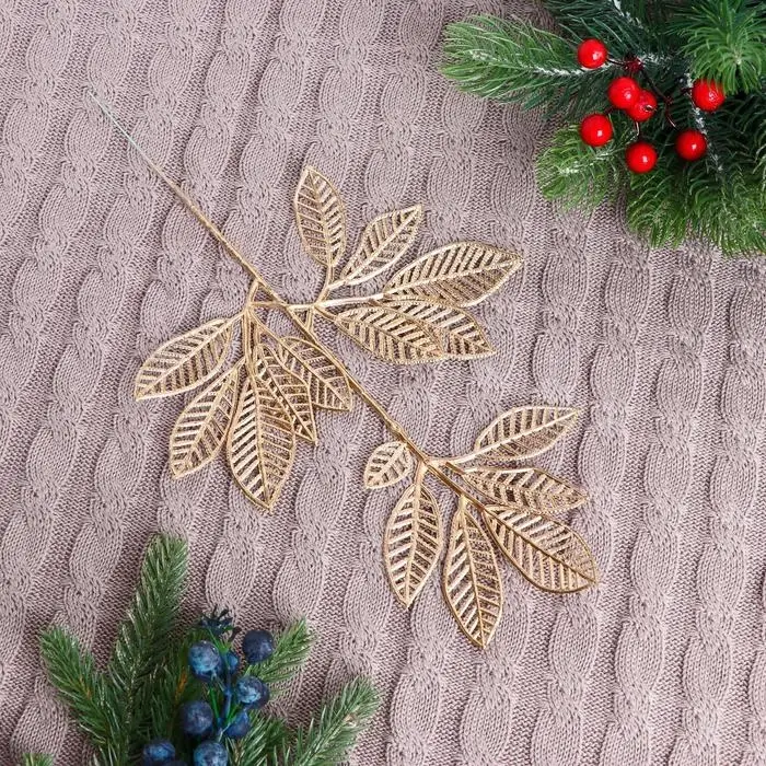 Декор блеск &laquo;Веточка лиственного дерева&raquo;, 16&times;22 см, МИКС (золото, серебро)