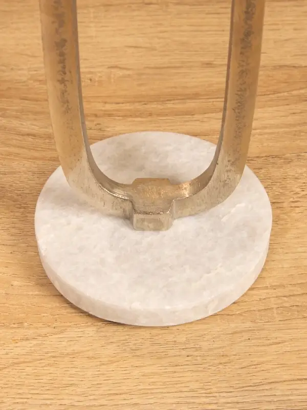 Подсвечник "Эллипс" 10х10х30 см, d 7,5 см, алюминий, мрамор