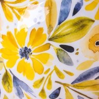 Салатник "Желтые и синие цветы" дерево манго 29х29х11 см