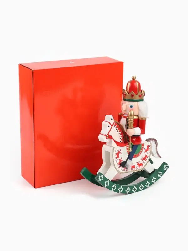 Новогодний декор "Щелкунчик на лошадке" 28 см