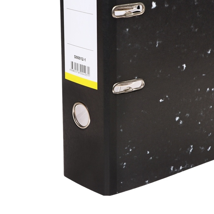 Папка-регистратор 75 мм, А4, Calligrata, эконом мрамор, черная, МИКС