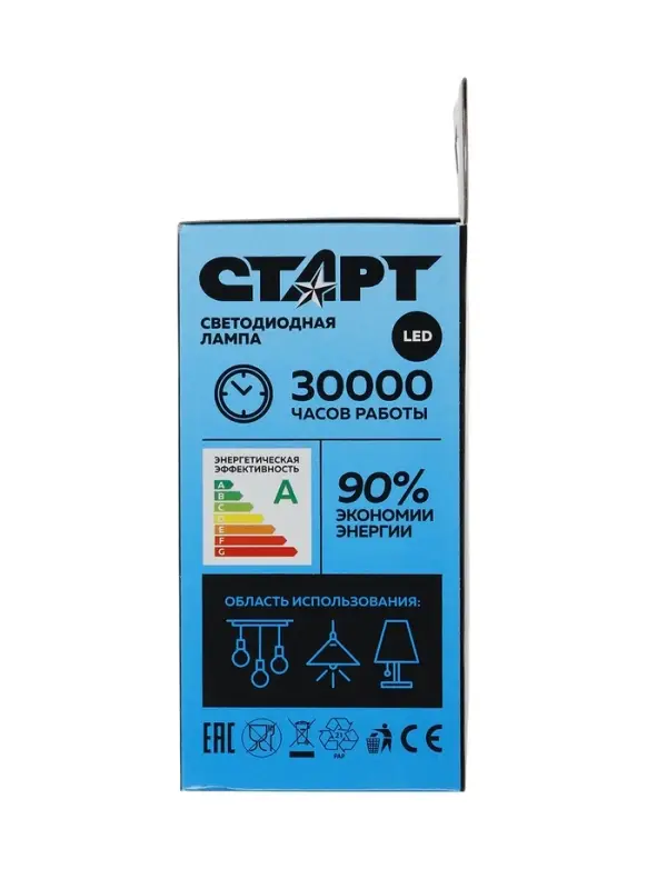 Лампа светодиодная СТАРТ, 20 Ватт, Е27, А60, 4000К, 1600 Лм, холодный (нейтральный) свет