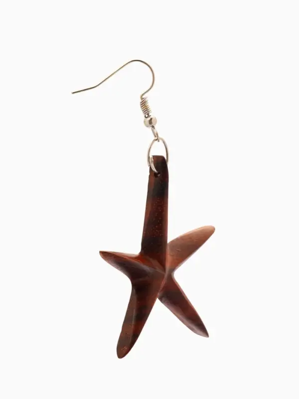 Серьги " Звезда" дерево соно