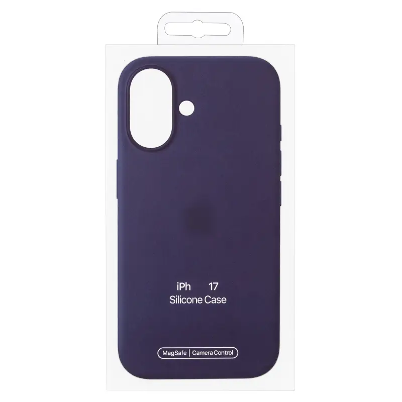 Чехол iPh 17 Silicon Case 100% ORG (MagSafe + анимация NFC Clear) c LOGO Purple Fog