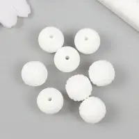 Бусина силикон &laquo;Круглая с фаской&raquo; белая d=1.5 см