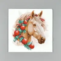Салфетки бумажные New Line Fresco &laquo;Белая лошадь с новогодними украшениями&raquo;, 33х33 см, 2 слоя 20 лист