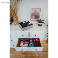 Органайзер для хранения белья Доляна &laquo;Вилли&raquo;, 18 ячеек, 35&times;30&times;12 см, цвет бело-коричневый