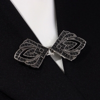 Зажим для кардигана &laquo;Пики&raquo;, цвет серый в чернёном серебре