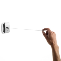 Настенная сушилка для белья ТУНДРА, нейлоновый вытяжной трос 2.8 м. до 3 кг, цвет хром