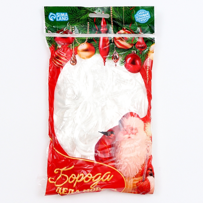 Карнавальная борода &laquo;Дедушка Мороз&raquo;, на резинке, 50 г, 47 см